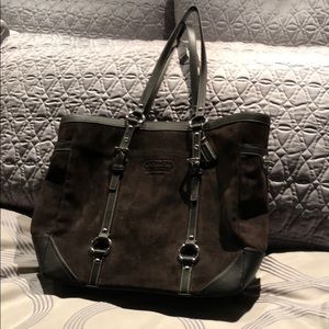 Suede Coach Shoulder Bag